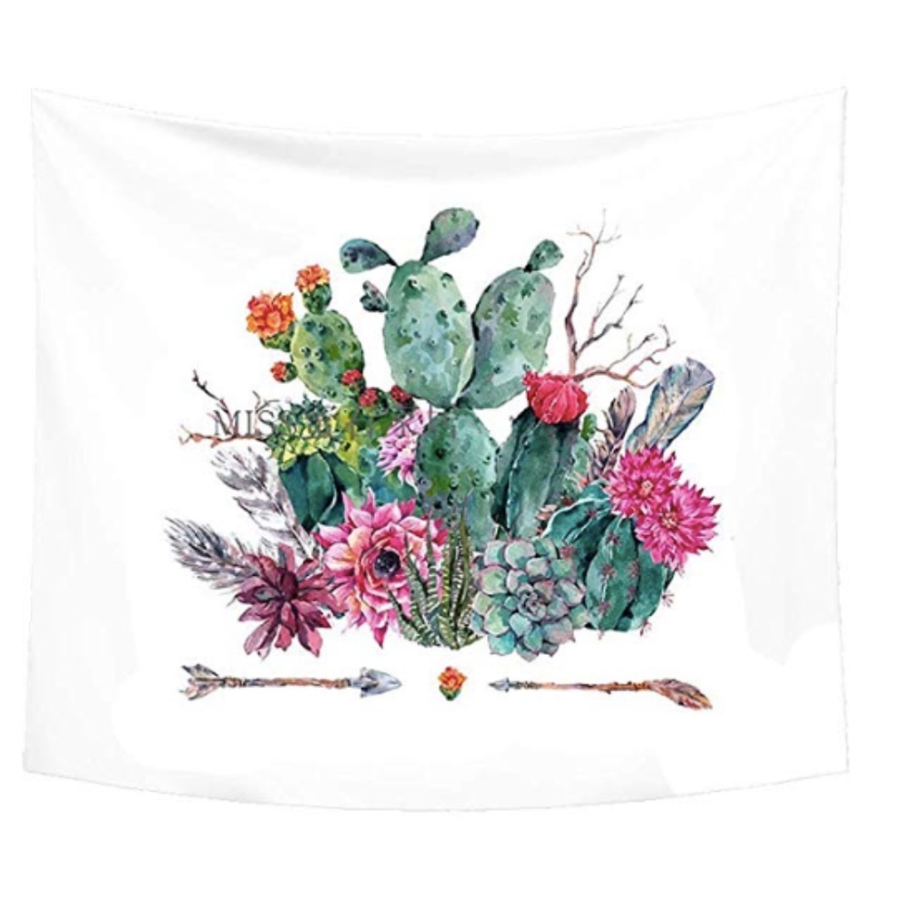 Colorful Succulents and Cactus Tapestry - Picture 2 of 2